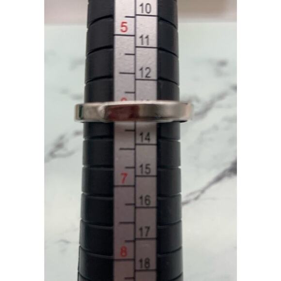 Aqua Blue Crystal Rhinestones Adjustable Silver Tone Alloy Ring - 6 - Picture 3 of 4